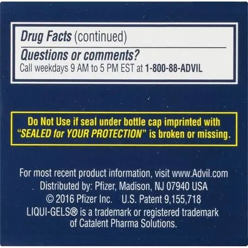 Advil PM Liqui-Gels Pain Reliever and Nighttime Sleep Aid, Pain Medicine with Ibuprofen for Pain Relief and Diphenhydramine HCL for a Sleep Aid - 40 Liquid Filled Capsules - Back to College - dailyvitalstore