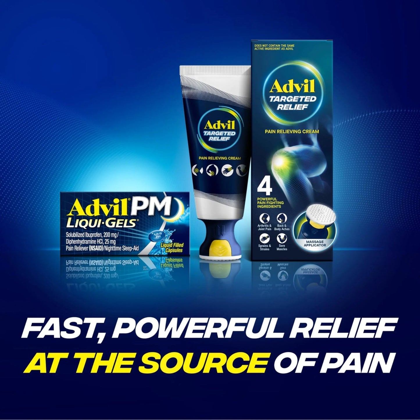 Advil PM Liqui-Gels Pain Reliever and Nighttime Sleep Aid, Pain Medicine with Ibuprofen for Pain Relief and Diphenhydramine HCL for a Sleep Aid - 40 Liquid Filled Capsules - Back to College - dailyvitalstore