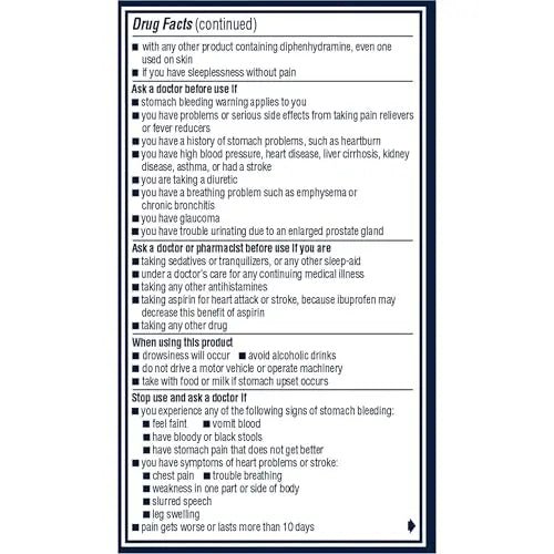 Advil PM Pain Reliever and Nighttime Sleep Aid, Ibuprofen for Pain Relief and Diphenhydramine Citrate for a Sleep Aid - 120 Coated Caplets and Pain Reliever and Fever Reducer, 10 Count Tablets - dailyvitalstore