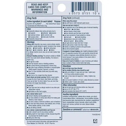 Advil PM Pain Reliever and Nighttime Sleep Aid, Ibuprofen for Pain Relief and Diphenhydramine Citrate for a Sleep Aid - 120 Coated Caplets and Pain Reliever and Fever Reducer, 10 Count Tablets - dailyvitalstore