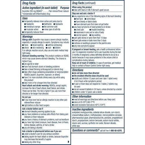 Advil PM Pain Reliever and Nighttime Sleep Aid, Ibuprofen for Pain Relief and Diphenhydramine Citrate for a Sleep Aid - 120 Coated Caplets and Pain Reliever and Fever Reducer, 10 Count Tablets - dailyvitalstore