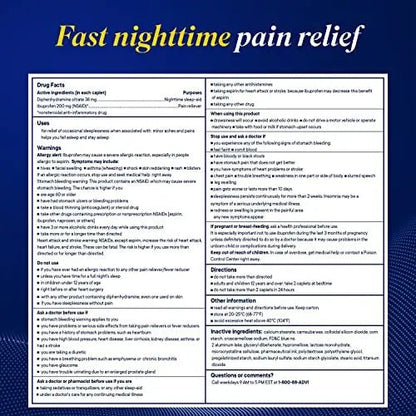 Advil PM Pain Reliever and Nighttime Sleep Aid, Pain Medicine with Ibuprofen for Pain Relief and Diphenhydramine Citrate for A Sleep Aid - 120 Coated Caplets (Pack of 2) - dailyvitalstore