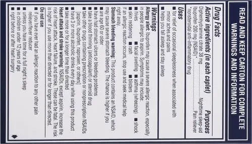 Advil PM Pain Reliever and Nighttime Sleep Aid, Pain Medicine with Ibuprofen for Pain Relief and Diphenhydramine Citrate for A Sleep Aid - 120 Coated Caplets (Pack of 2) - dailyvitalstore