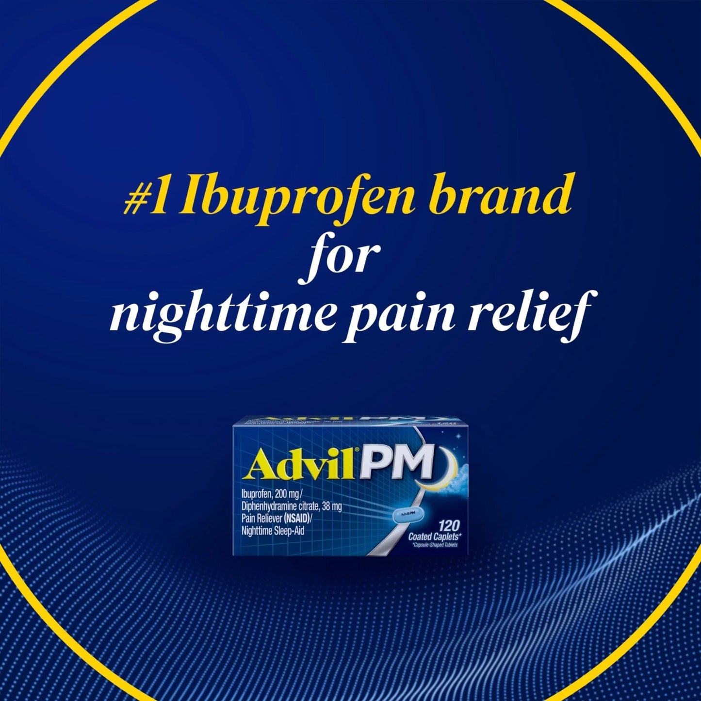 Advil PM Pain Reliever and Nighttime Sleep Aid, Pain Medicine with Ibuprofen for Pain Relief and Diphenhydramine Citrate for a Sleep Aid - 40 Coated Caplets - dailyvitalstore