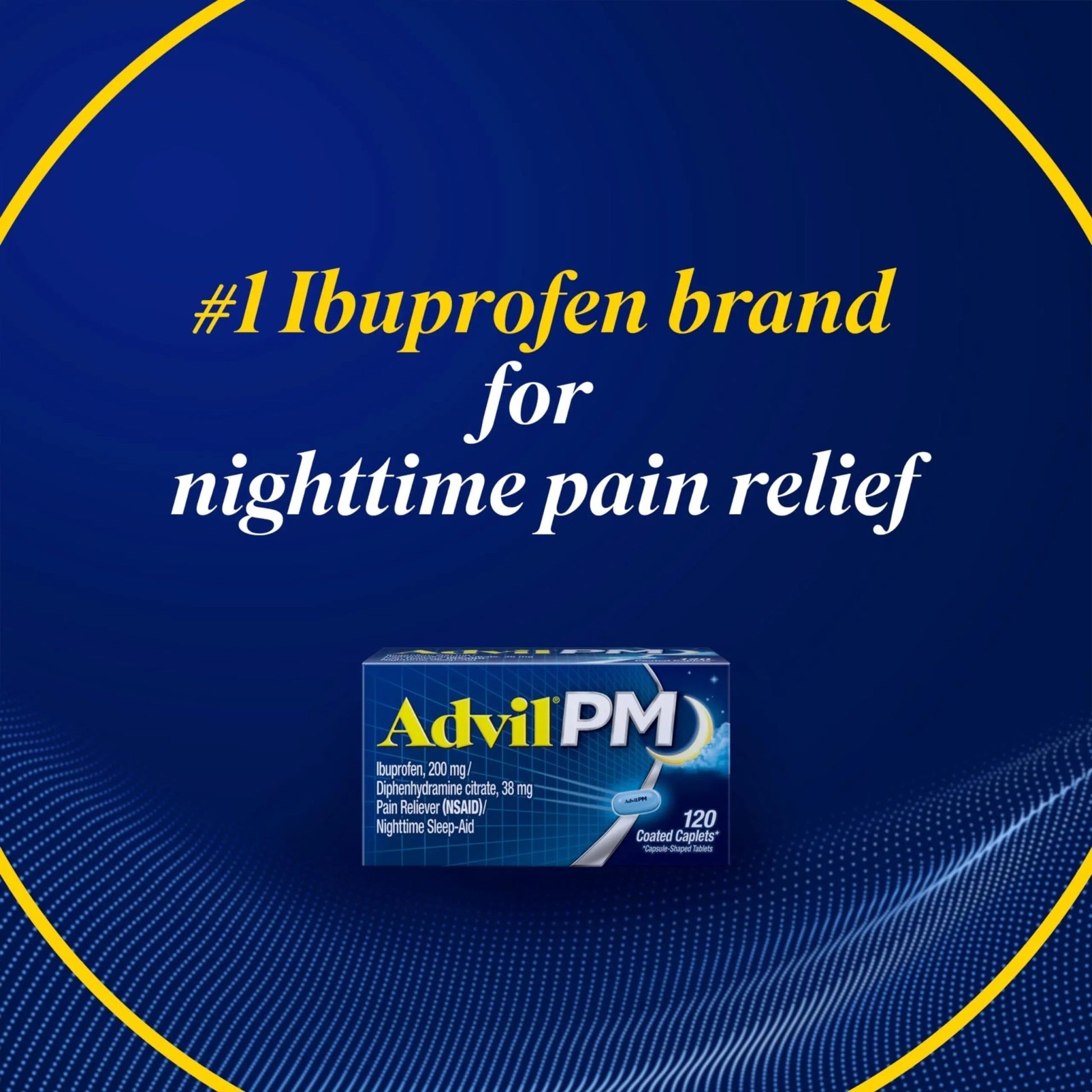 Advil PM Pain Reliever and Nighttime Sleep Aid, Pain Medicine with Ibuprofen for Pain Relief and Diphenhydramine Citrate for a Sleep Aid - 40 Coated Caplets - dailyvitalstore