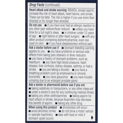 Advil PM Pain Reliever and Nighttime Sleep Aid, Pain Medicine with Ibuprofen for Pain Relief and Diphenhydramine Citrate for a Sleep Aid - 40 Coated Caplets - dailyvitalstore