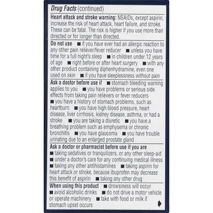 Advil PM Pain Reliever and Nighttime Sleep Aid, Pain Medicine with Ibuprofen for Pain Relief and Diphenhydramine Citrate for a Sleep Aid - 40 Coated Caplets - dailyvitalstore