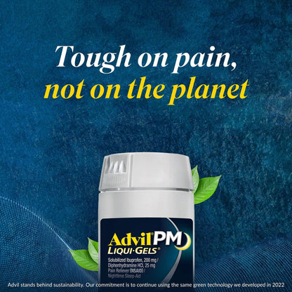 Advil PM Pain Reliever and Nighttime Sleep Aid, Pain Medicine with Ibuprofen for Pain Relief and Diphenhydramine Citrate for a Sleep Aid - 40 Coated Caplets - dailyvitalstore