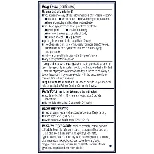 Advil PM Pain Reliever and Nighttime Sleep Aid, Pain Medicine with Ibuprofen for Pain Relief and Diphenhydramine Citrate for a Sleep Aid - 80 Coated Caplets - dailyvitalstore