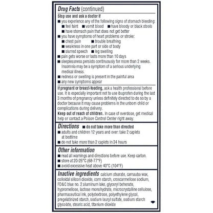 Advil PM Pain Reliever and Nighttime Sleep Aid, Pain Medicine with Ibuprofen for Pain Relief and Diphenhydramine Citrate for a Sleep Aid - 80 Coated Caplets - dailyvitalstore