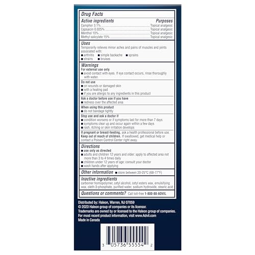 Advil Targeted Relief Pain Relieving Cream, Up to 8 Hours of Powerful Relief of Minor Arthritis Pain, Joint Pain, Lower Back Pain and Muscle Pain - 2.3 oz - dailyvitalstore