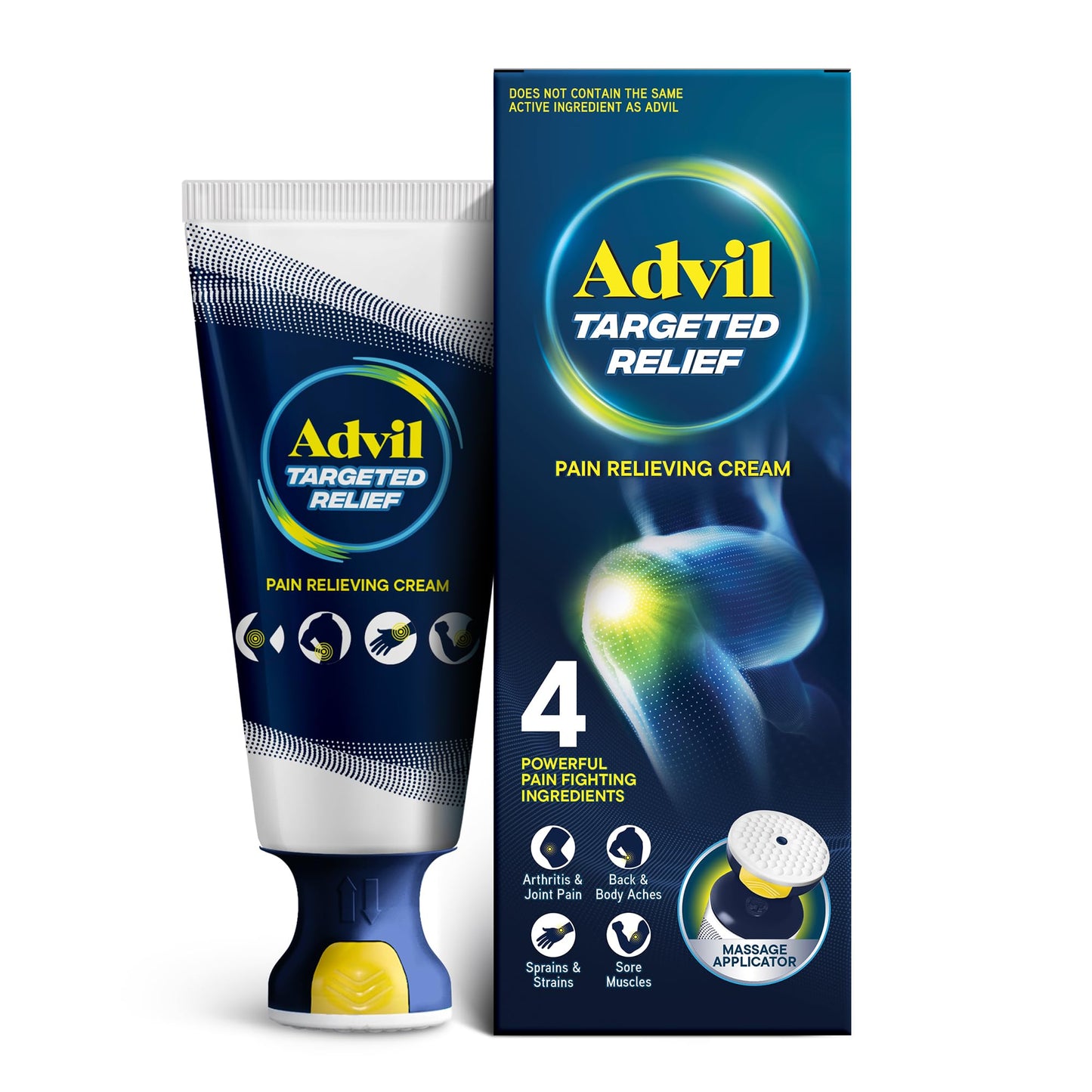 Advil Targeted Relief Pain Relieving Cream with Massage Applicator, Up to 8 Hours of Powerful Relief of Minor Arthritis Pain, Joint Pain, Lower Back Pain and Muscle Pain, 2.5 oz - dailyvitalstore