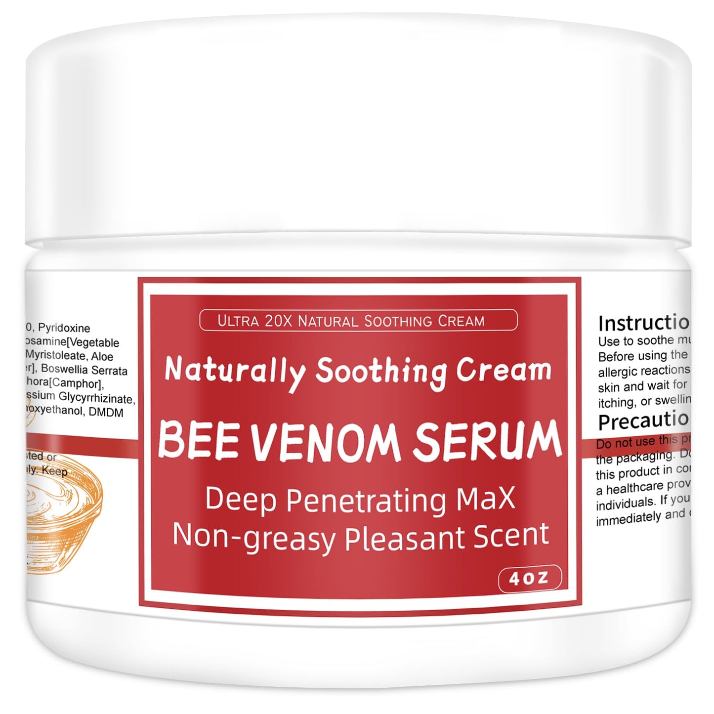 AEROMAXX Bee Venom Muscle & Joint Cream, 10X Ultra Strength Care Ointment, Natural Organic Formula, for Shoulder, Back, Neck, Hands, Knuckles, Elbows, Feet, Leg, Knees, Ankle, Adults, Seniors - dailyvitalstore
