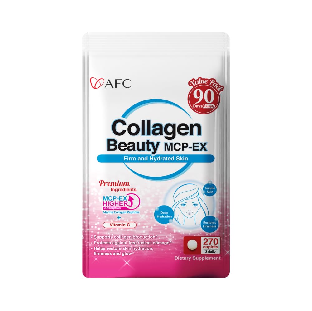 AFC Japan Collagen Beauty MCP-EX with Marine Collagen Peptide, 1.5X Better Absorption Than Other Collagen, for Anti-Aging, Skin, Hair, Nails, Bone and Joints, for Women & Men, 90 Days Supply - dailyvitalstore