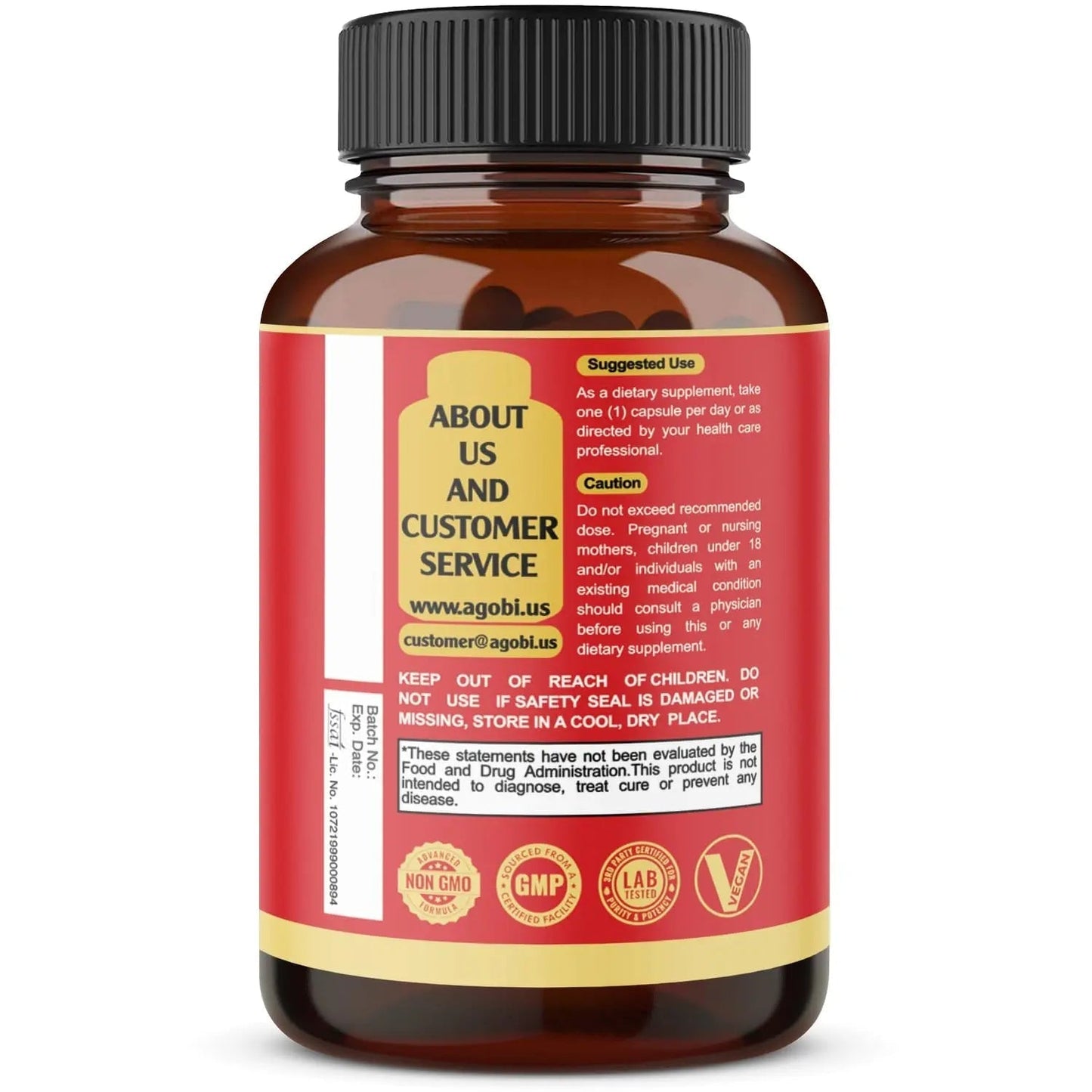 agobi D-Mannose Capsules - 7 Herbs with Cranberry, Dandelion, Hibiscus and More - Support Flush Impurities and Urinary Tract Health - 90 Vegan Capsules 3-Month Supply - dailyvitalstore