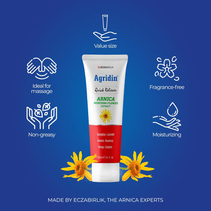 Agridin Arnica Pain Relief Cream for Joint & Muscle – Extra Strength Fast-Acting Formula – Targets Back, Knee, Neck, Hand, Foot Aches – Natural Massage Cream for Inflammation & Bruises - dailyvitalstore