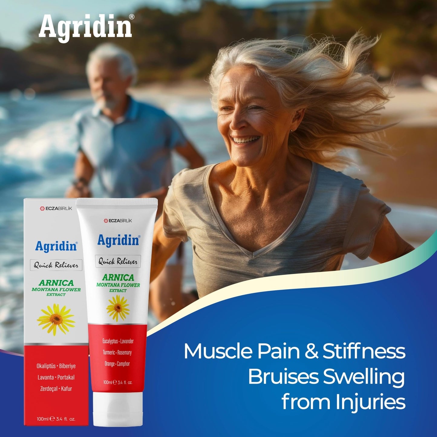 Agridin Arnica Pain Relief Cream for Joint & Muscle – Extra Strength Fast-Acting Formula – Targets Back, Knee, Neck, Hand, Foot Aches – Natural Massage Cream for Inflammation & Bruises - dailyvitalstore