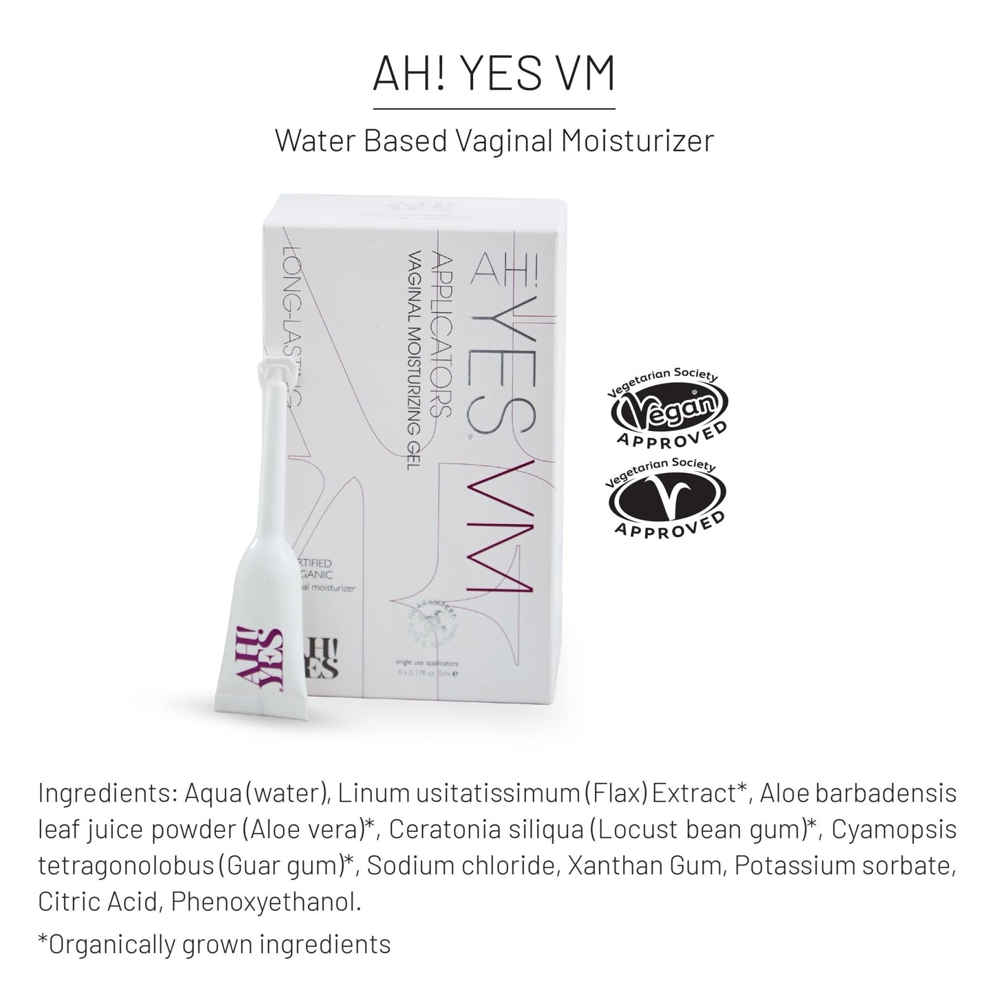 AH! YES® Long Lasting Vaginal Moisturizer for Vaginal Dryness, Water Based & Estrogen-Free, 6 Pre-Filled Applicators - dailyvitalstore