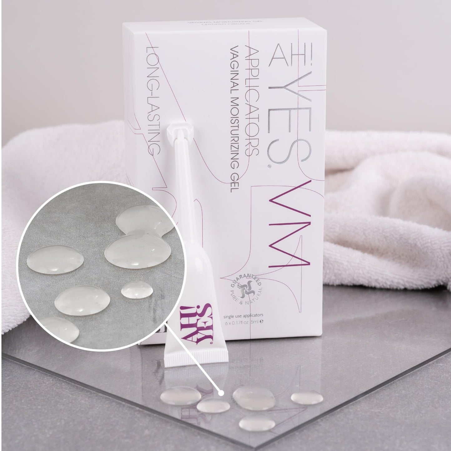 AH! YES® Long Lasting Vaginal Moisturizer for Vaginal Dryness, Water Based & Estrogen-Free, 6 Pre-Filled Applicators - dailyvitalstore