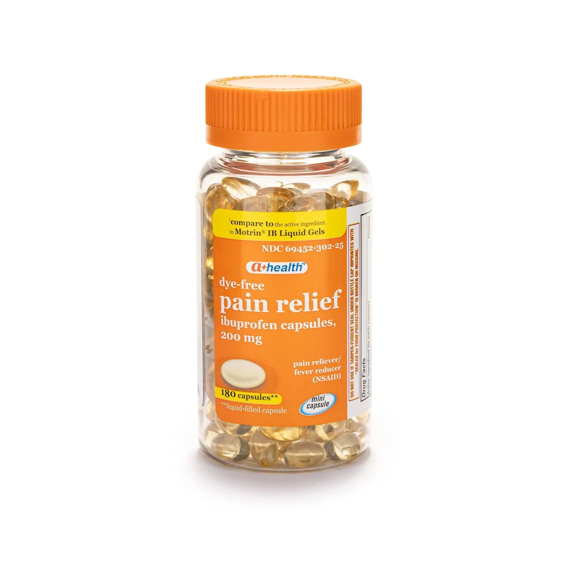 A+Health Dye-Free Ibuprofen 200 Mg Mini Softgels, Pain Reliever/Fever Reducer (NSAID), 180 Count - dailyvitalstore