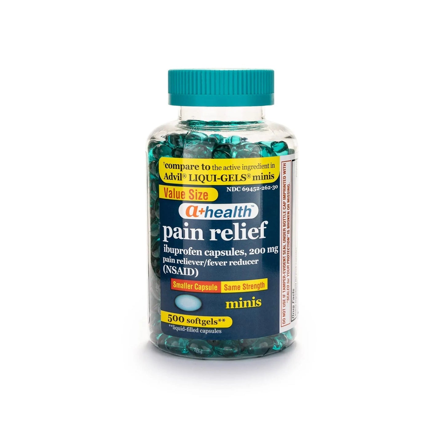 A+Health Mini Ibuprofen 200 Mg Softgels, Pain Reliever/Fever Reducer (NSAID), 500 Count - dailyvitalstore