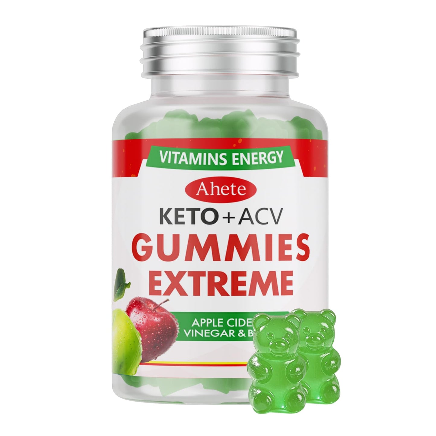 Ahete Keto Apple Cider Vinegar Gummies with Vitamin B6, B12, Folate & Beet Root, Keto ACV Gummies Supports Daily Wellness & Metabolism, Natural Apple Flavor, 60 Gummies (30 Day Supply) - dailyvitalstore