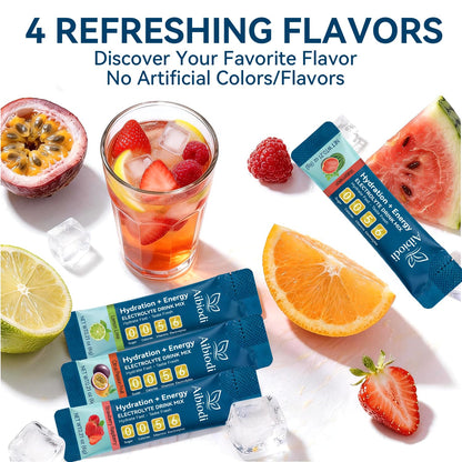 Aibiodi Electrolytes Powder Packets - Sugar Free & Zero Calorie Liquid Daily IV Drink Mix - Instant Hydration & Energy Supplement with 6 Electrolytes and 5 Vitamins - dailyvitalstore