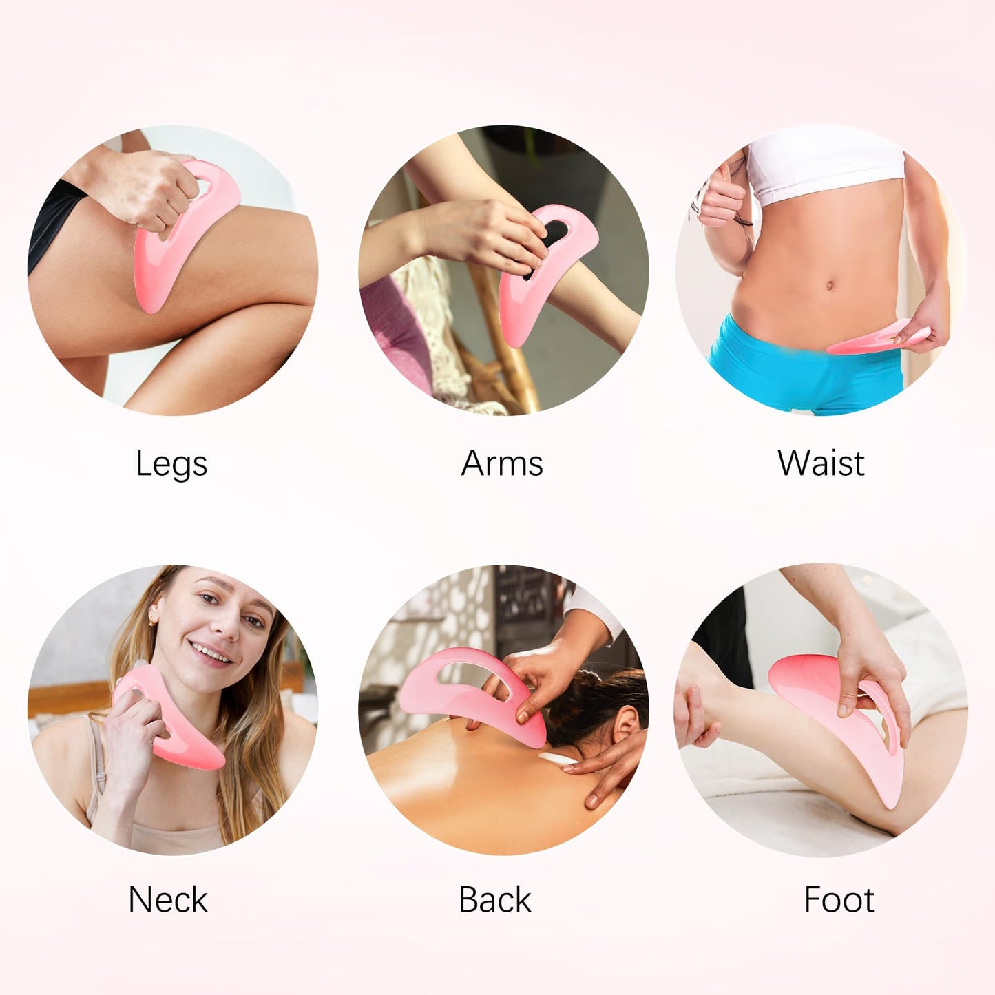 AICNLY Large Gua Sha Massage Tool, Lymphatic Drainage Massager, Muscle Scraping Massage Tools, Body Sculpting Anti Cellulite Tools for Man and Women (Pink) - dailyvitalstore
