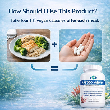 AIFBENK Osteo Alive Bone Support, with Plant-Based Calcium & Magnesium (from Algae), Vitamin D3 (from Lichen), Vitamin K2 (MK-7), Boron & BioPerine, Helps Support Bone & Skeletal Health - dailyvitalstore