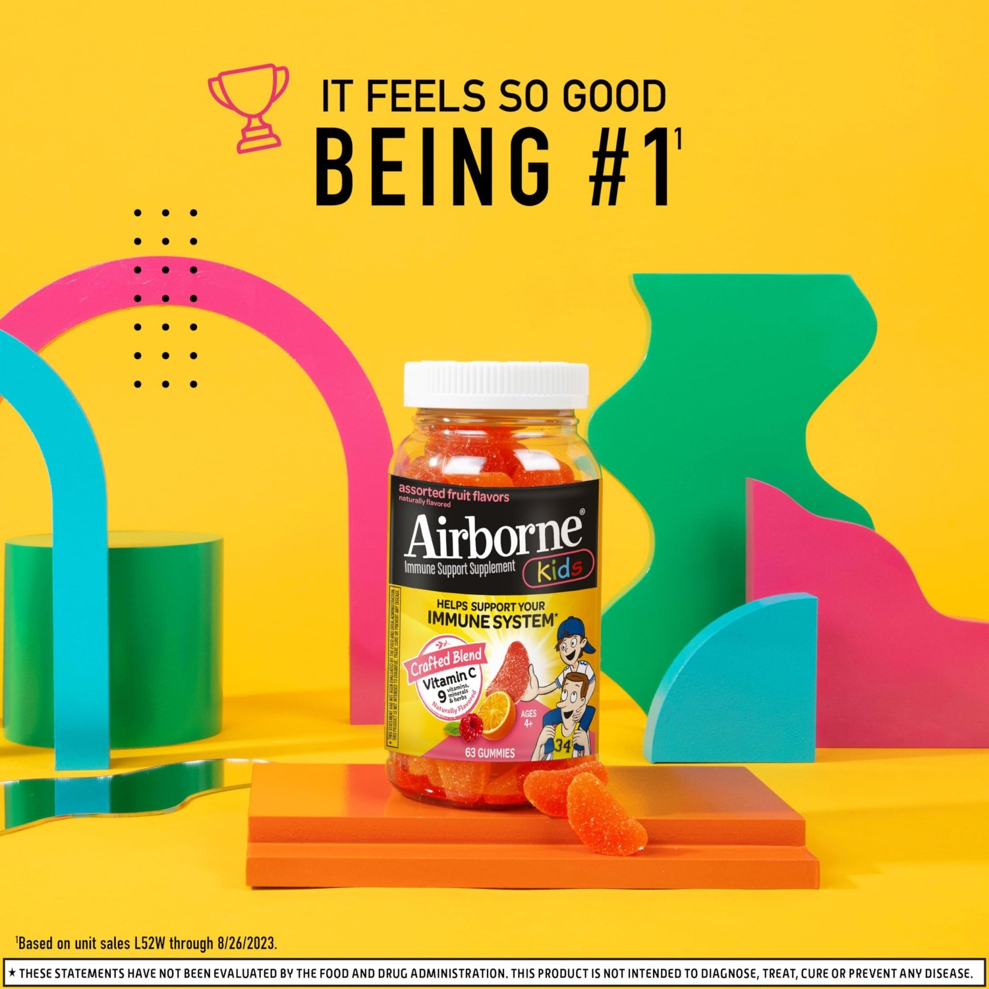 Airborne 500mg Vitamin C + Zinc Immune Support Supplement Gummies for Kids, Assorted Fruit Flavor, Gluten Free Crafted Blend - dailyvitalstore