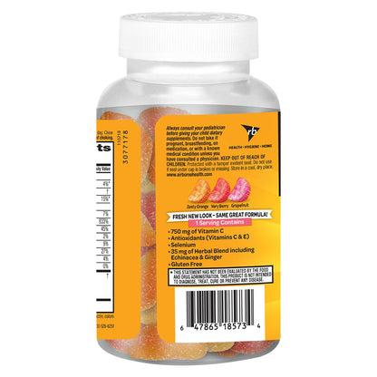 Airborne 750mg Vitamin C Immune Support Supplement Gummies for Adults, Assorted Fruit Flavor, Gluten Free Crafted Blend with Powerful Antioxidants Vitamins A C & E, 42 Gummies (2 Pack) - dailyvitalstore