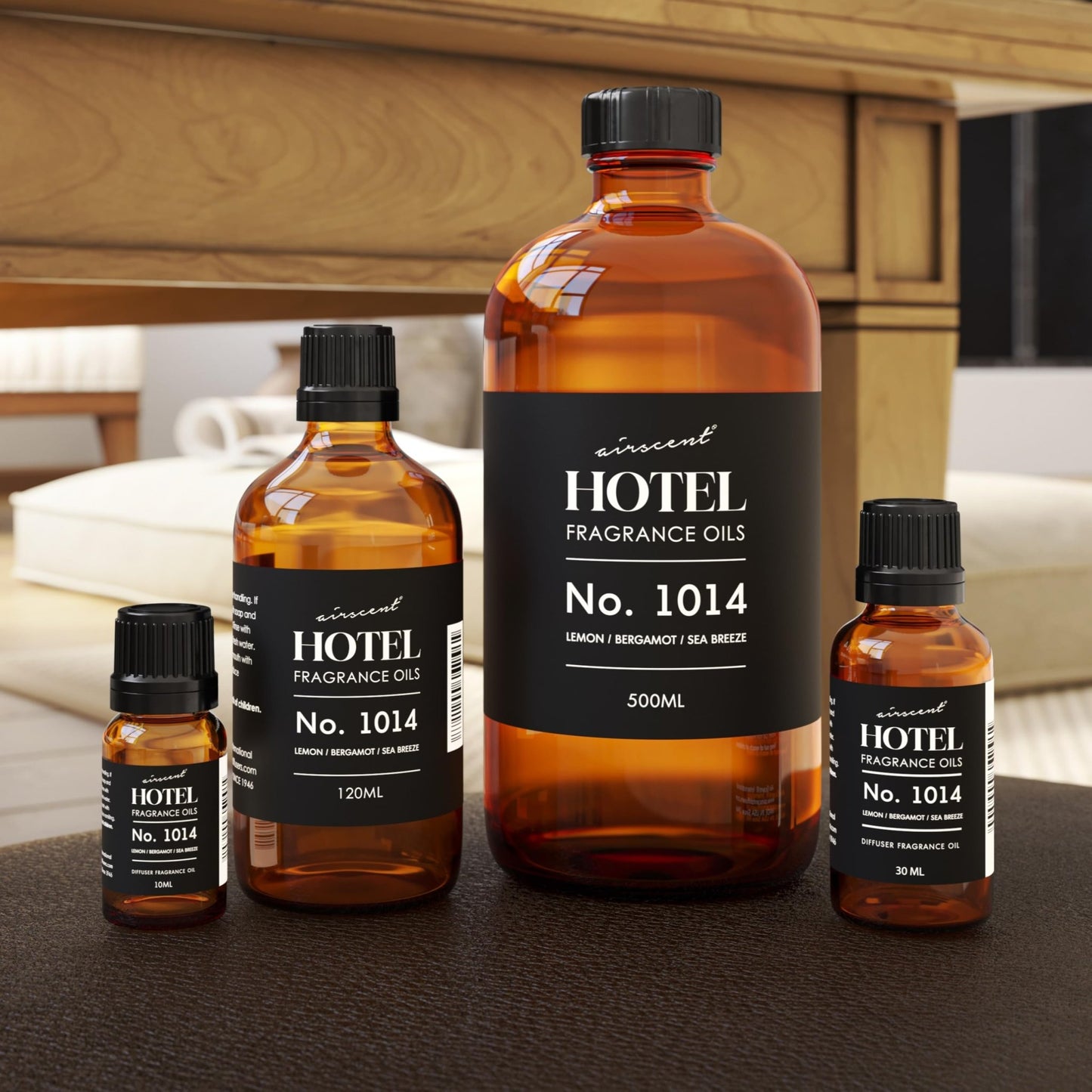 AirScent Hotel Diffuser Oil No. 1014 - The Iconic 5-Star Hotel Coastal Blend - Lemon Bergamot Sea Breeze - Fragrance Oil for Ultrasonic and Waterless Diffusers and Crafting - 500 mL - dailyvitalstore