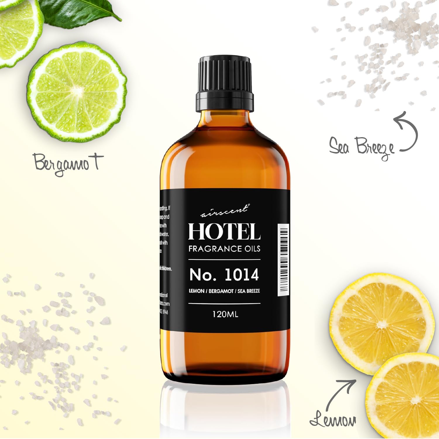 AirScent Hotel Diffuser Oil No. 1014 - The Iconic 5-Star Hotel Coastal Blend - Lemon Bergamot Sea Breeze - Fragrance Oil for Ultrasonic and Waterless Diffusers and Crafting - 500 mL - dailyvitalstore