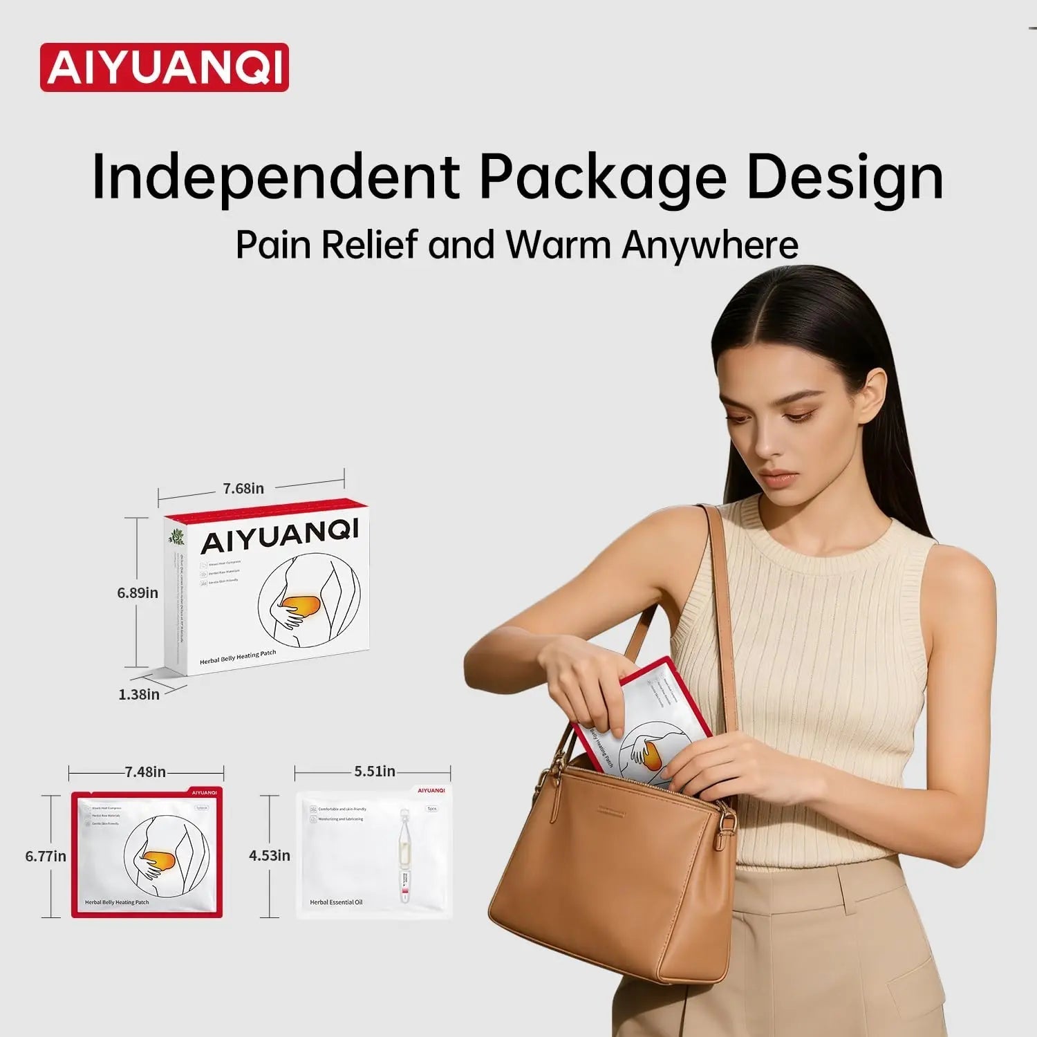 AIYUANQI 3PCS Menstrual Cramps Herbal Heating Patches for Pain Relief, Self-Heating Mugwort Patches, Full Abdomen Cover and Skin-friendly Comfortable, Rapid Heating and Keep Warm, Ideal Gift for Women - dailyvitalstore