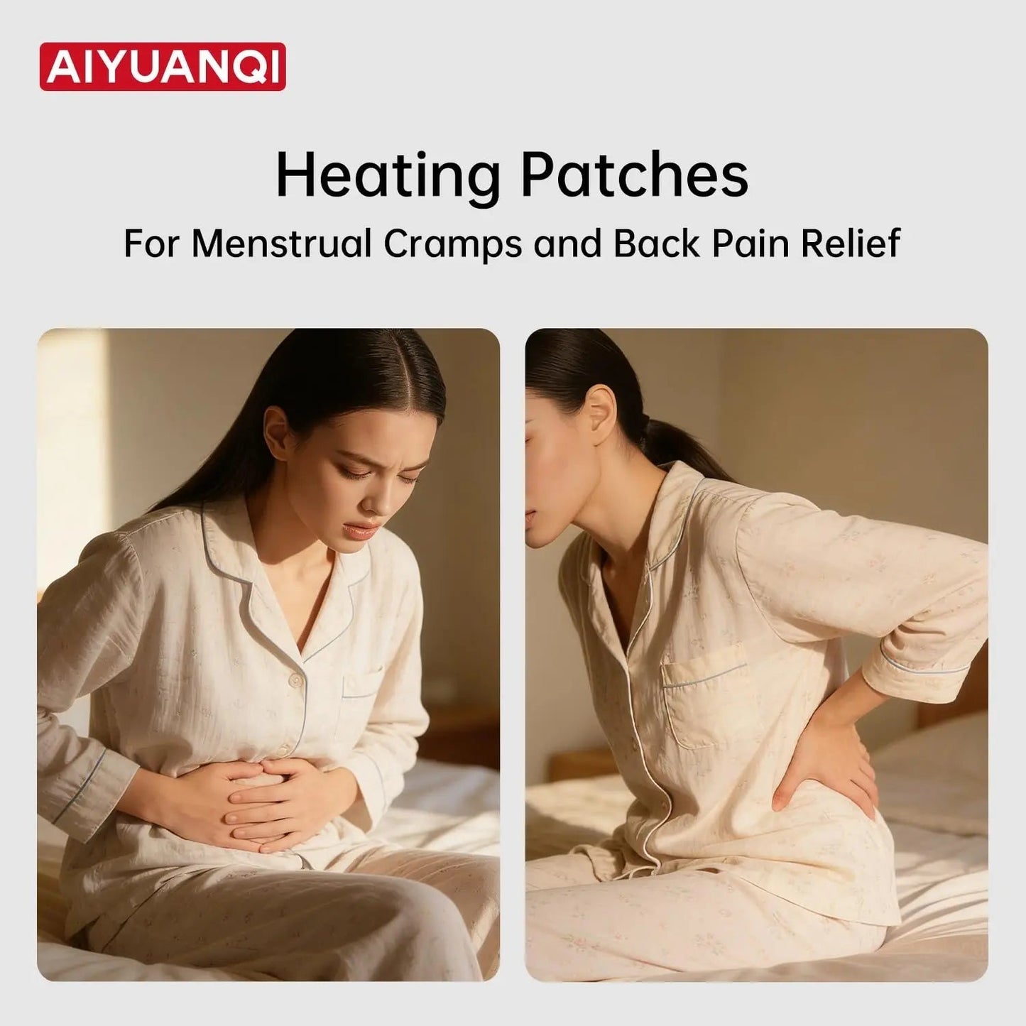 AIYUANQI 3PCS Menstrual Cramps Herbal Heating Patches for Pain Relief, Self-Heating Mugwort Patches, Full Abdomen Cover and Skin-friendly Comfortable, Rapid Heating and Keep Warm, Ideal Gift for Women - dailyvitalstore