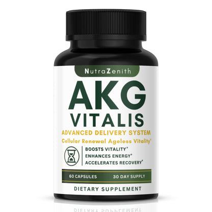 AKG Anti-Aging & Energy Boost Supplement with Vitamin B6, Vitamin C & L-Arginine – 60 Capsules for Youthful Skin, Cellular Renewal & Vitality Support - dailyvitalstore