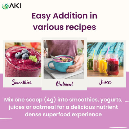 AKI Maqui Berry Extract Powder – Wild Harvested from Patagonia, High in Anthocyanins & Polyphenols, Freeze-Dried Superfruit for Smoothies, Non-GMO, Vegan, 150g/ 5.3 oz - dailyvitalstore