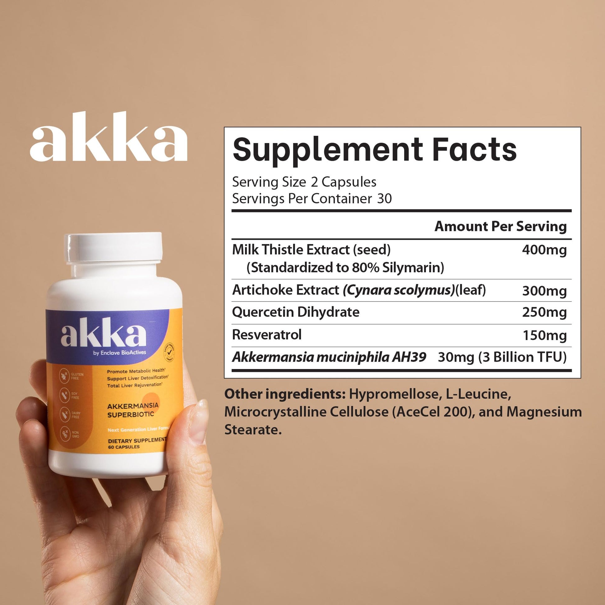 AKKA Premium Liver Cleanse Detox & Repair Superbiotic - Supports Liver Health & Function, Boosts Energy, Digestion & Metabolism with Bioavailable Pasteurized Akkermansia, Non-GMO, Gluten-Free, 60 Caps - dailyvitalstore