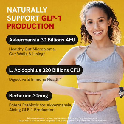 Akkermansia Muciniphila Probiotics 320 Billion CFU| Probiotic and Prebiotic | Akkermansia Probiotics for gut health | Inulin Prebiotic Fiber Capsules Astaxanthin & Berberine & Chromium | 120 capsules - dailyvitalstore
