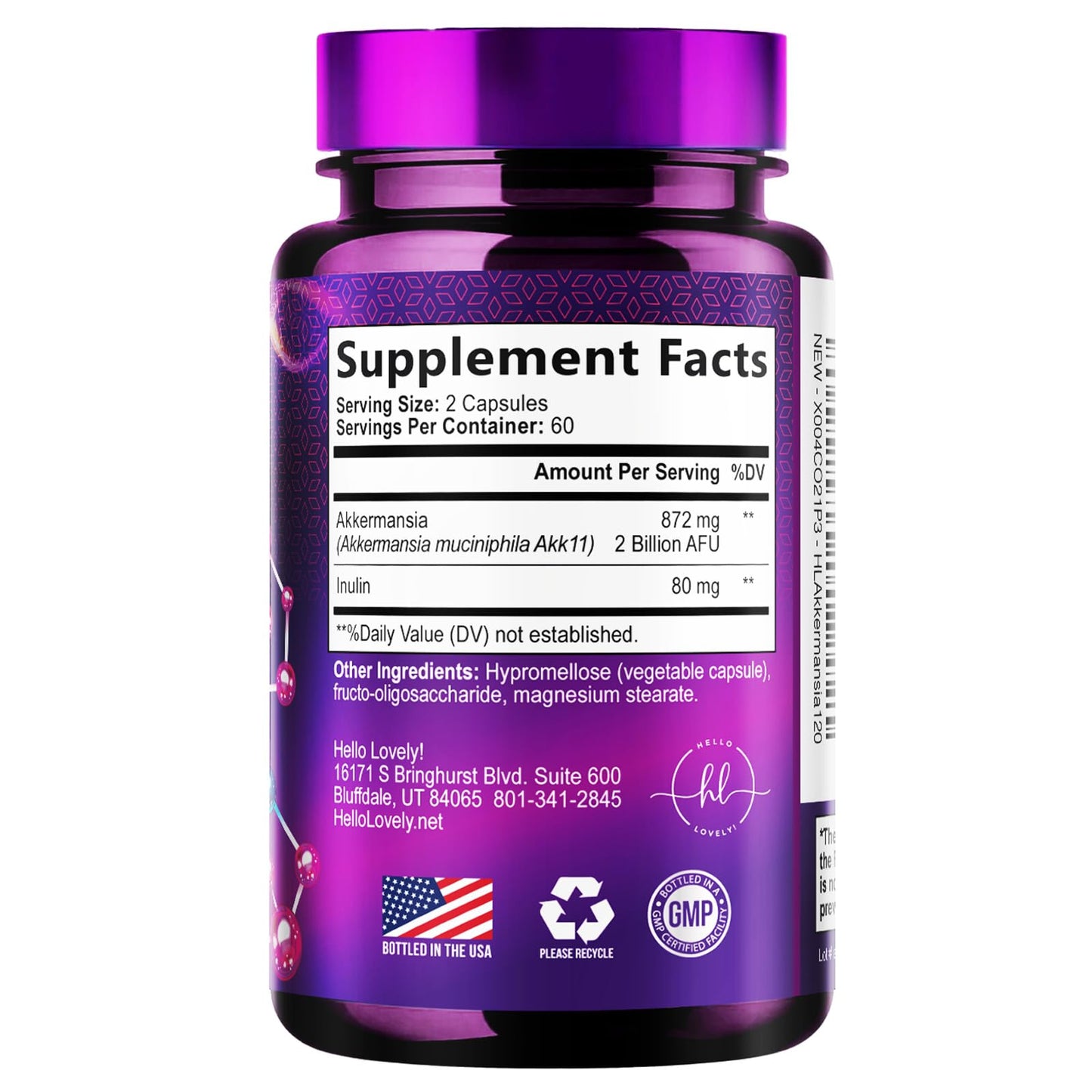 Akkermansia Probiotic - 2 Billion AFU per Serving - Best Strain Production Support with Prebiotic Fiber for Natural Digestive & Gut Health - dailyvitalstore