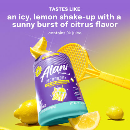 Alani Nu Pre Workout+ Powder Frozen Lemonade, Extra Boost, Sugar Free, 300mg Caffeine, L-Theanine, Beta-Alanine, Citrulline, 30 Servings - dailyvitalstore