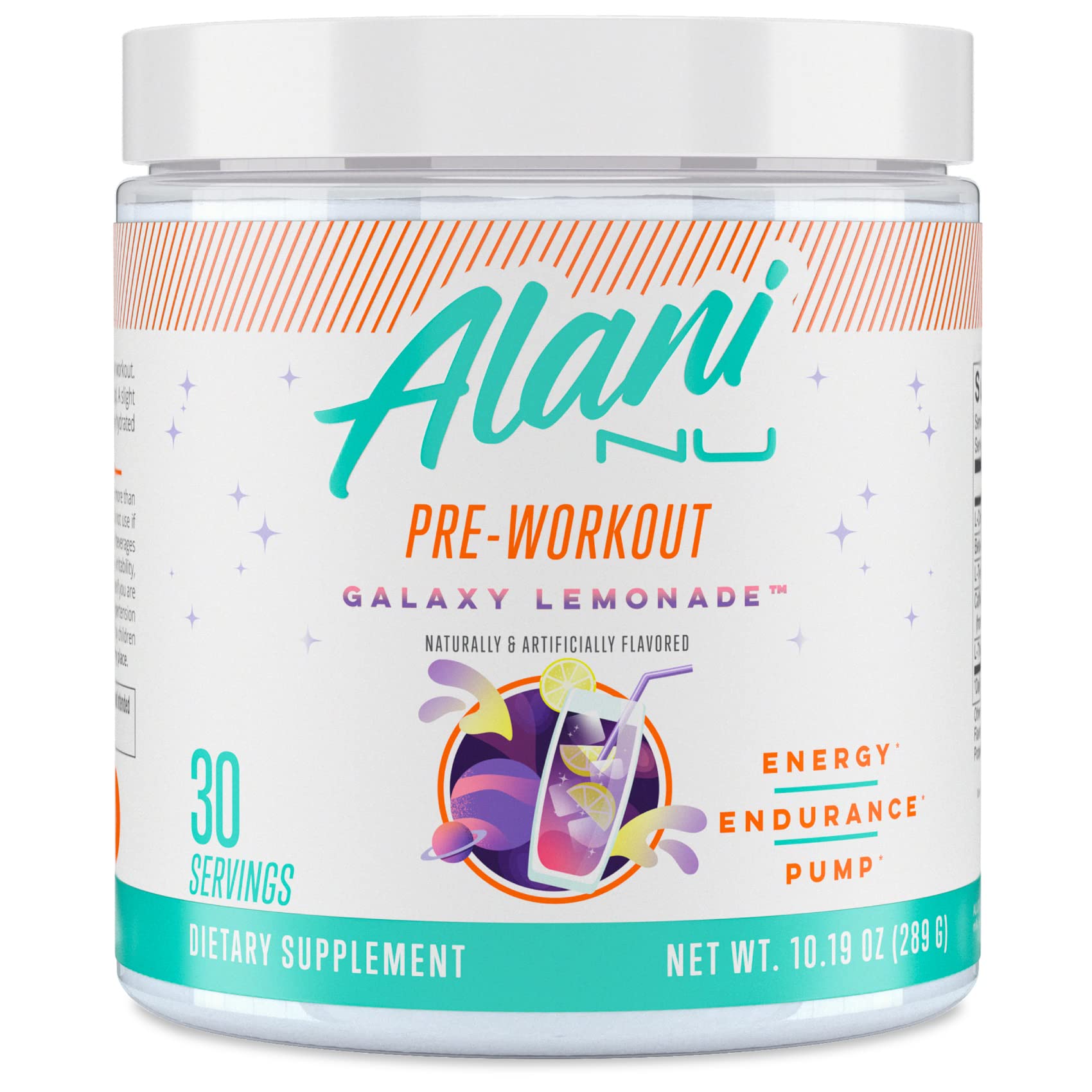 Alani Nu Pre Workout Powder GLAXAY Lemonade, Amino Energy Boost, Endurance Supplement, Sugar Free, 200mg Caffeine, L-Theanine, Beta-Alanine, L-Citrulline, 30 Servings - dailyvitalstore