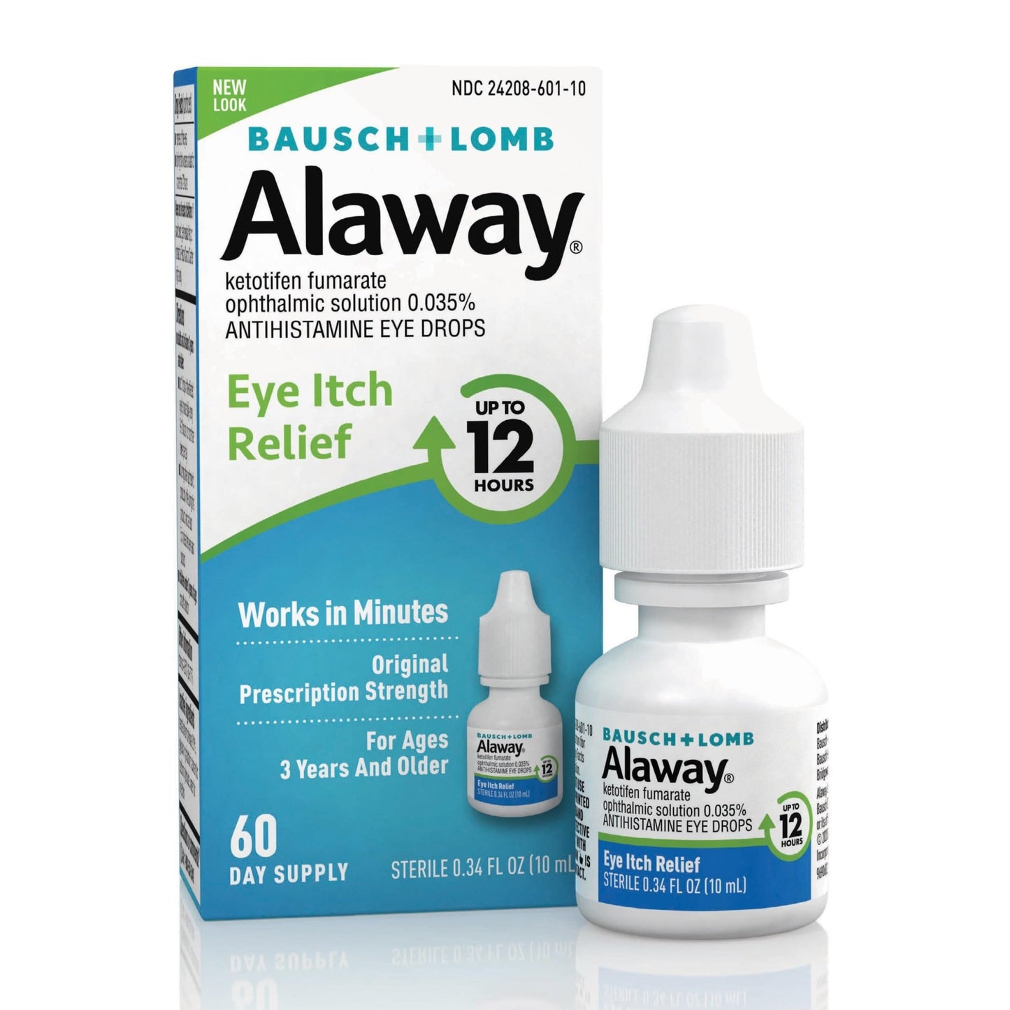 Alaway Antihistamine Eye Drops for Itchy Eyes, Fast-Acting, Up to 12-Hour Eye Itch Relief, Clinically Tested Prescription-Strength Formula, 0.34 Fl Oz - dailyvitalstore