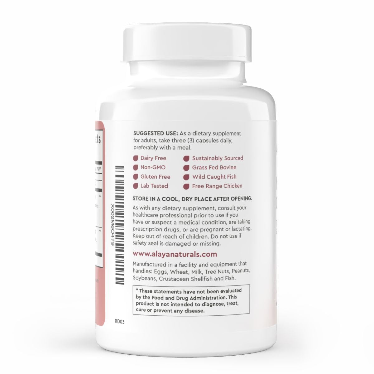Alaya Naturals Hydrolyzed Multi Collagen Peptides Protein Capsules - Type I, II, III, V, X Grass-Fed Bovine, Chicken, Marine Collagen Supplement with MSM - dailyvitalstore