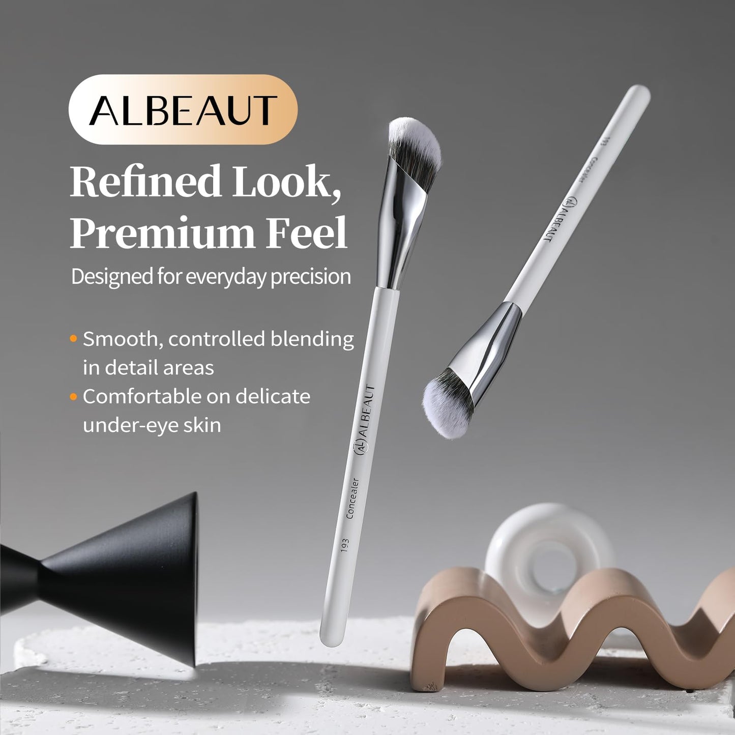 Albeaut Concealer Brush, Angled Under Eye Makeup Small Foundation Precision Face Blending Brush (193 concealer brush) - dailyvitalstore