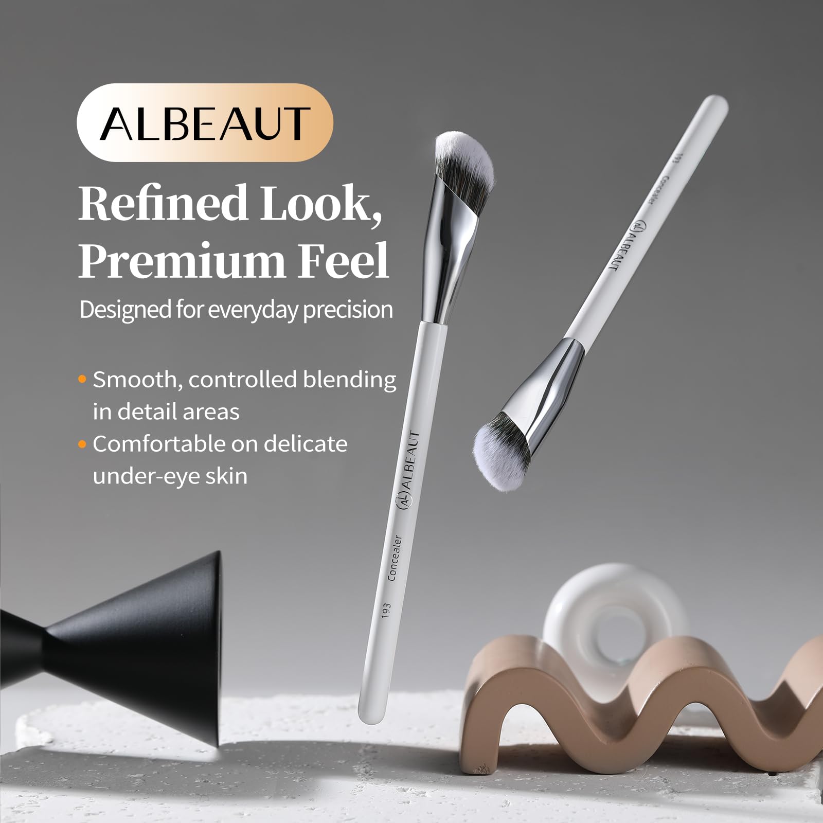 Albeaut Concealer Brush, Angled Under Eye Makeup Small Foundation Precision Face Blending Brush (193 concealer brush) - dailyvitalstore
