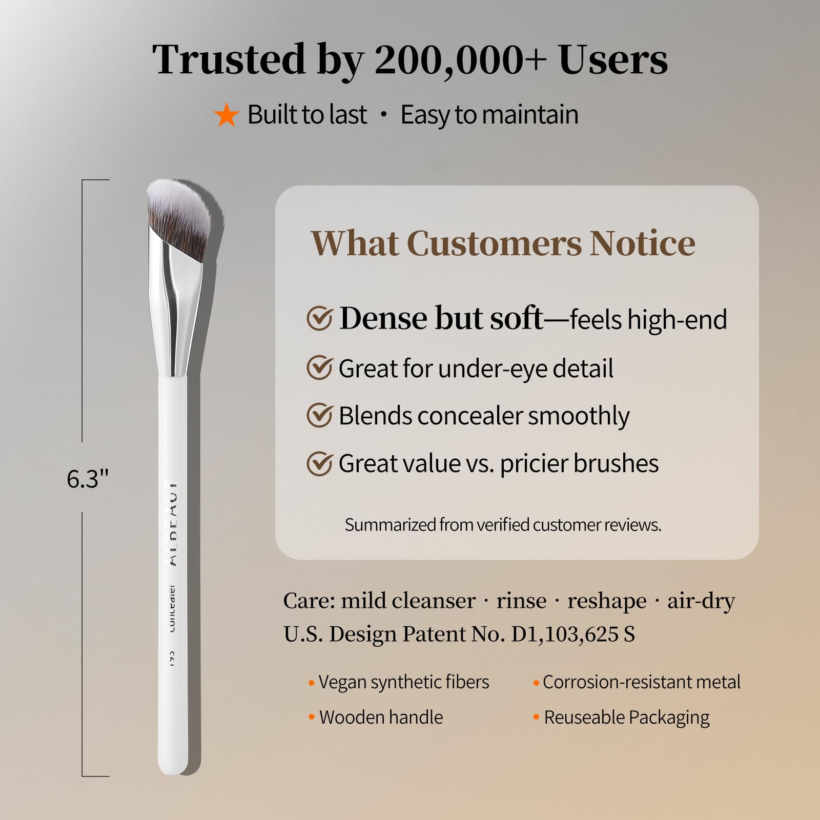 Albeaut Concealer Brush, Angled Under Eye Makeup Small Foundation Precision Face Blending Brush (193 concealer brush) - dailyvitalstore