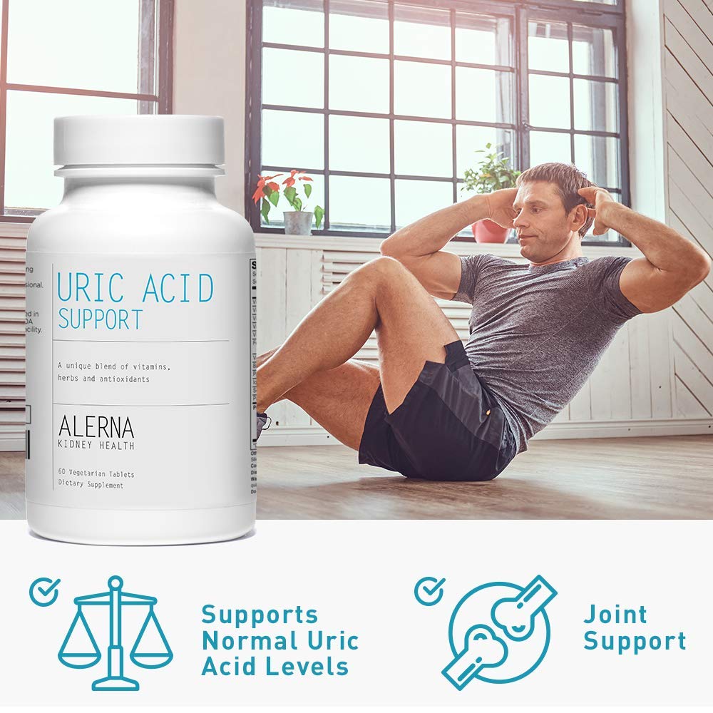 Alerna Kidney Health Uric Acid Support Supplement – Tart Cherry, Celery Seed, Turmeric, Quercetin – 60 Vegetarian Tablets (Pack of 3) - dailyvitalstore