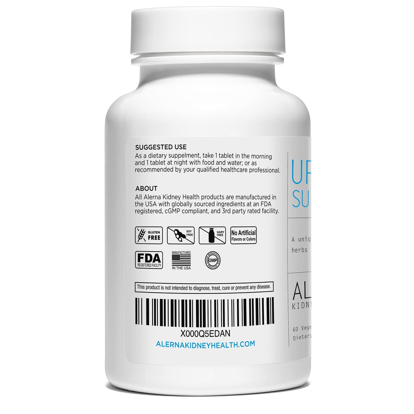 Alerna Kidney Health Uric Acid Support Supplement – Tart Cherry, Celery Seed, Turmeric, Quercetin – 60 Vegetarian Tablets (Pack of 3) - dailyvitalstore