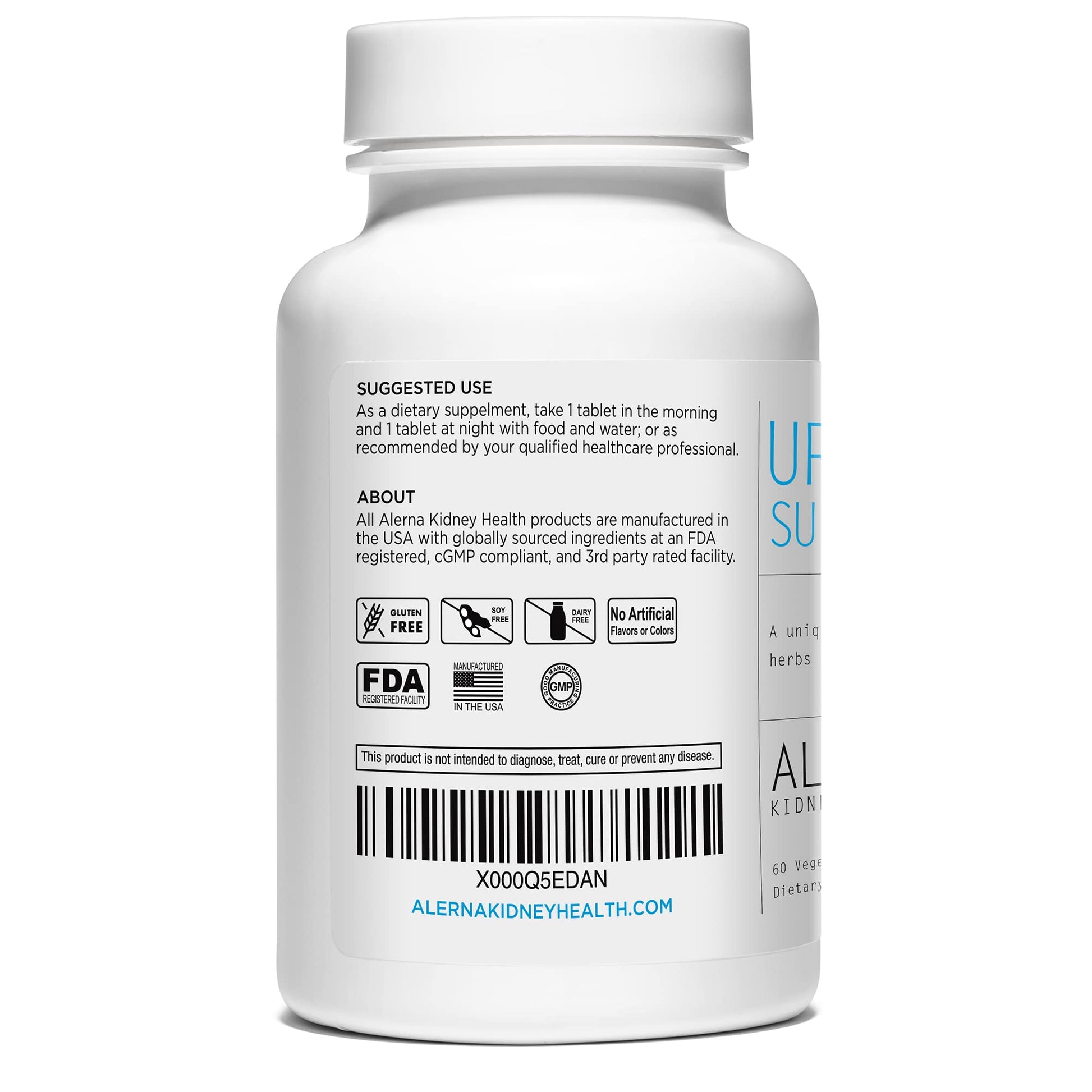 Alerna Kidney Health Uric Acid Support Supplement – Tart Cherry, Celery Seed, Turmeric, Quercetin – 60 Vegetarian Tablets (Pack of 3) - dailyvitalstore
